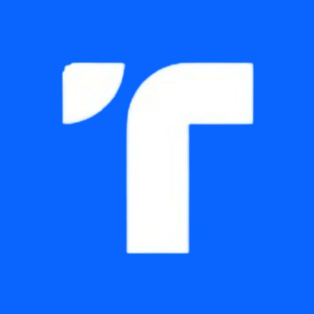 The Trust Water logo symbolizes purity, reliability, and sustainability with fluid design elements, a blue color logo